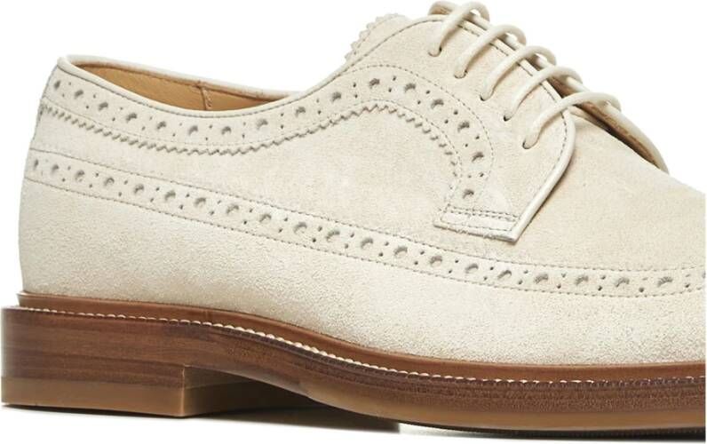 BRUNELLO CUCINELLI Ivoor Platte Schoenen Longwing Brogue Derby Beige Heren