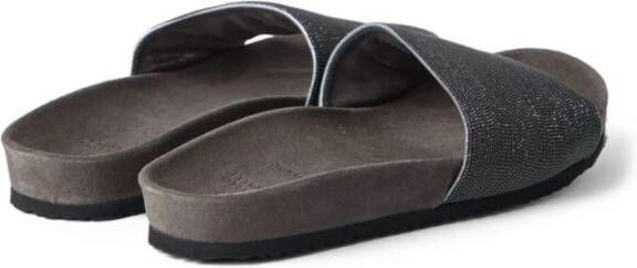 BRUNELLO CUCINELLI Klassieke Riem Slippers Gray Dames