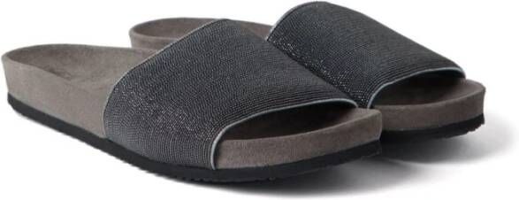 BRUNELLO CUCINELLI Klassieke Riem Slippers Gray Dames