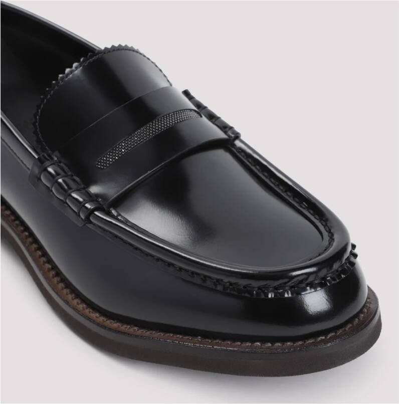 BRUNELLO CUCINELLI Klassieke Zwarte Loafers Black Dames