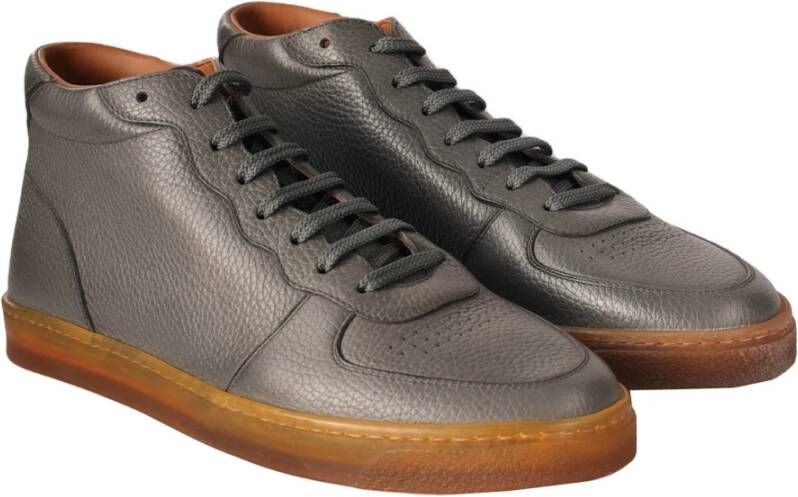 BRUNELLO CUCINELLI Leren Casual Sneakers voor Mannen Gray Heren