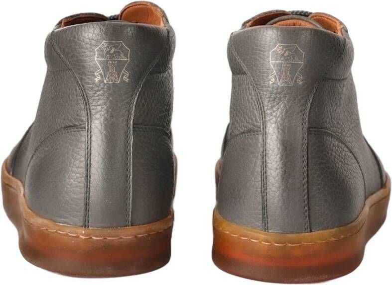 BRUNELLO CUCINELLI Leren Casual Sneakers voor Mannen Gray Heren