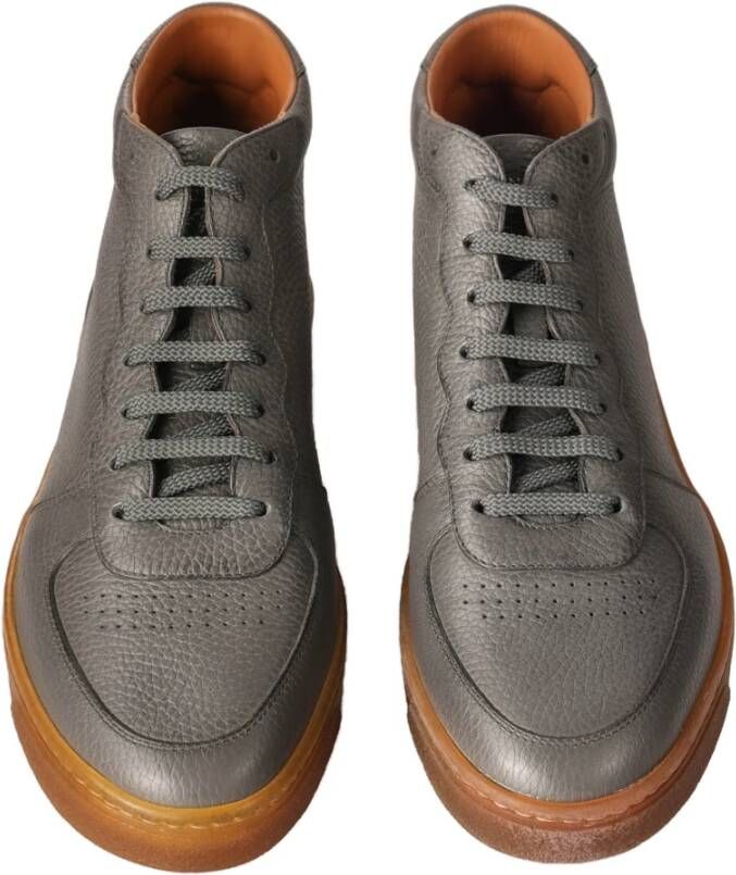 BRUNELLO CUCINELLI Leren Casual Sneakers voor Mannen Gray Heren