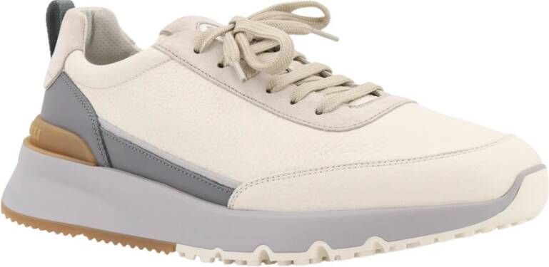 BRUNELLO CUCINELLI Leren en suède sneakers White Heren