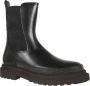 BRUNELLO CUCINELLI Leren Enkellaars met Wol Detail Black Dames - Thumbnail 2