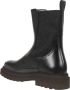 BRUNELLO CUCINELLI Leren Enkellaars met Wol Detail Black Dames - Thumbnail 3