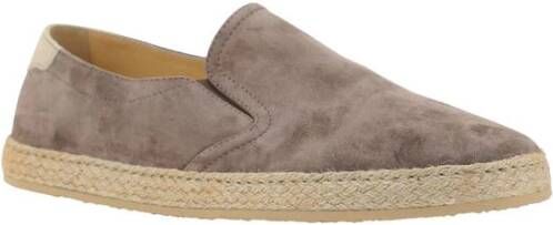 BRUNELLO CUCINELLI Leren Espadrilles met Touw Zool Brown Heren