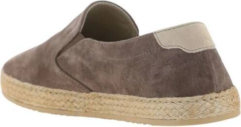 BRUNELLO CUCINELLI Leren Espadrilles met Touw Zool Brown Heren