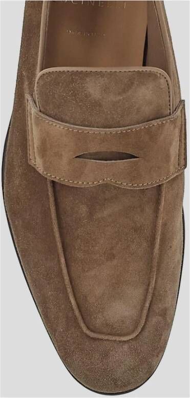 BRUNELLO CUCINELLI Leren Penny Loafers Brown Heren