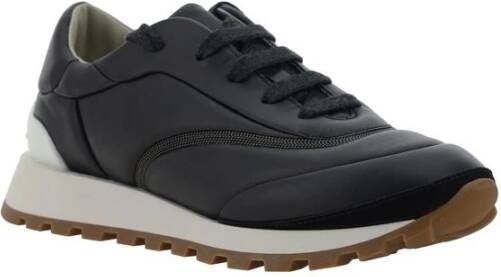 BRUNELLO CUCINELLI Leren Sneakers met Puntige Neus Black Dames