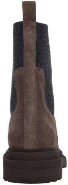 BRUNELLO CUCINELLI Lichtbruine Suède Elastische Laarzen Brown Dames