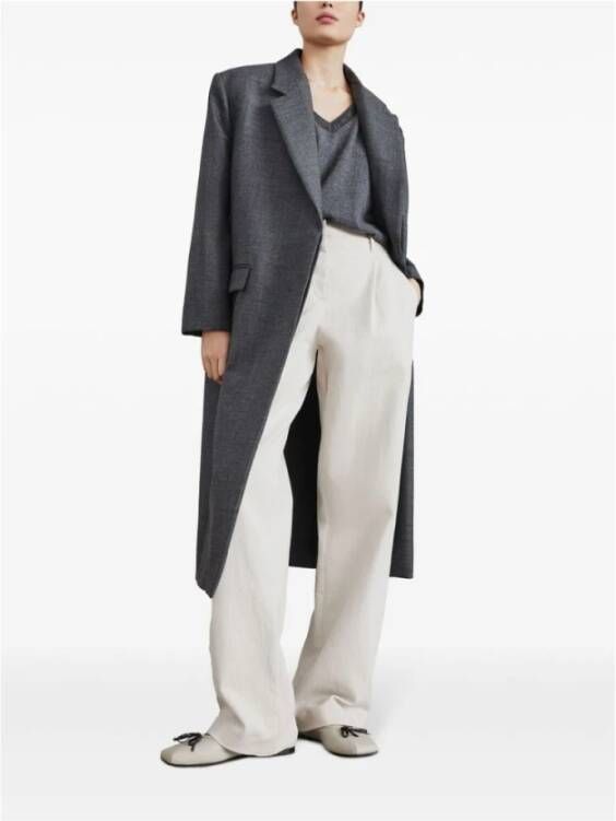 BRUNELLO CUCINELLI Lichtgrijze Leren Instappers Gray Dames