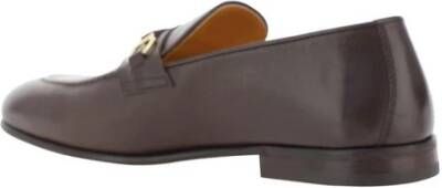 BRUNELLO CUCINELLI Loafers van leer met geantiqueerd messing detail Brown Heren