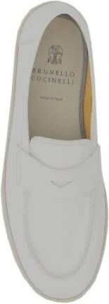 BRUNELLO CUCINELLI Logo Leren Instap-Espadrilles White Heren