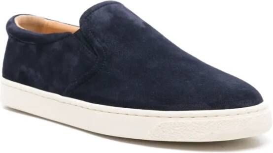 BRUNELLO CUCINELLI Marineblauwe Klittenband Sneakers Blue Heren