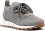 BRUNELLO CUCINELLI Metallic Grijze Gebreide Sneakers met Geperforeerde Neus Gray Dames - Thumbnail 3