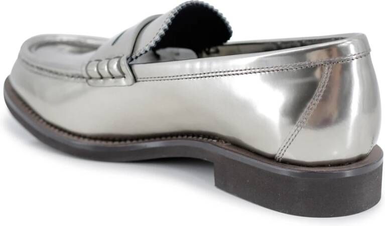 BRUNELLO CUCINELLI Moderne Penny Loafer Platte Schoenen Gray Dames