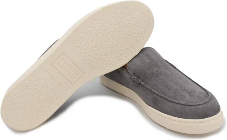 BRUNELLO CUCINELLI Moderne Suède Mocassin Trainers Gray Heren