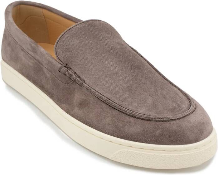 BRUNELLO CUCINELLI Moderne Suède Sneakers met Casual Stijl Brown Heren