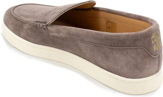 BRUNELLO CUCINELLI Moderne Suède Sneakers met Casual Stijl Brown Heren