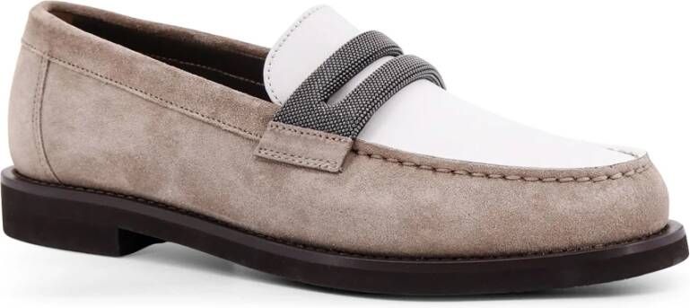 BRUNELLO CUCINELLI Monili detail suède leren loafers Multicolor Dames