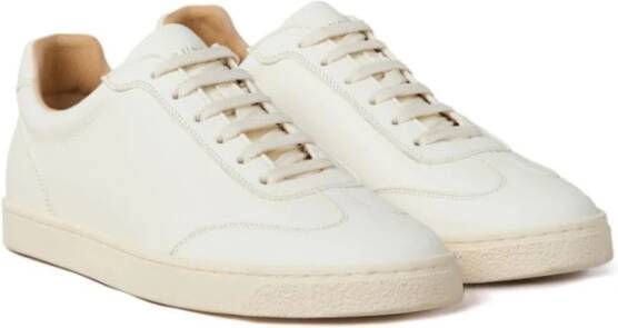 BRUNELLO CUCINELLI Off-White Leren Sneakers voor Mannen White Heren