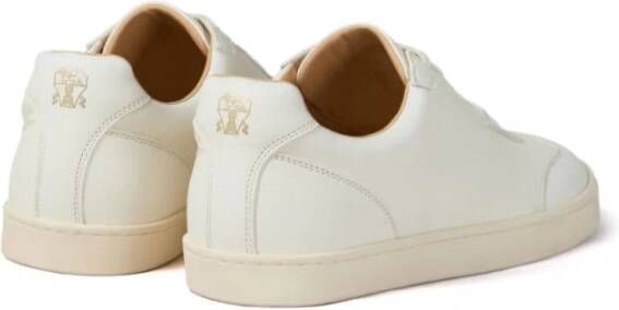 BRUNELLO CUCINELLI Off-White Leren Sneakers voor Mannen White Heren