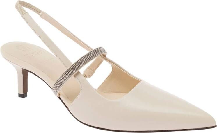 BRUNELLO CUCINELLI Slingback Pumps met puntige neus en lage hak Gray Dames