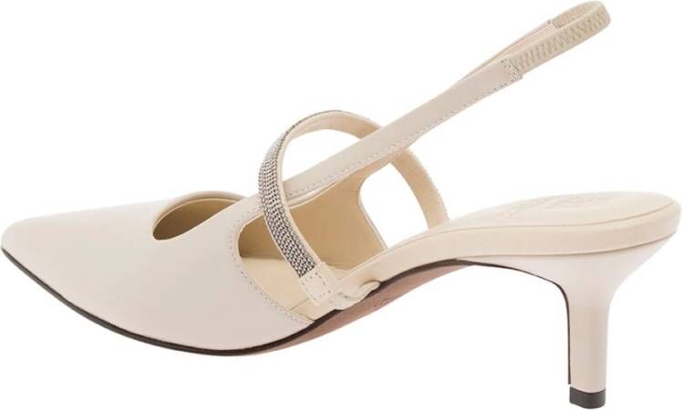 BRUNELLO CUCINELLI Slingback Pumps met puntige neus en lage hak Gray Dames