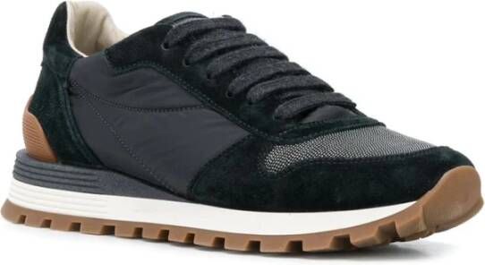 BRUNELLO CUCINELLI Zwarte Leren Sneakers Damesschoenen Black Dames