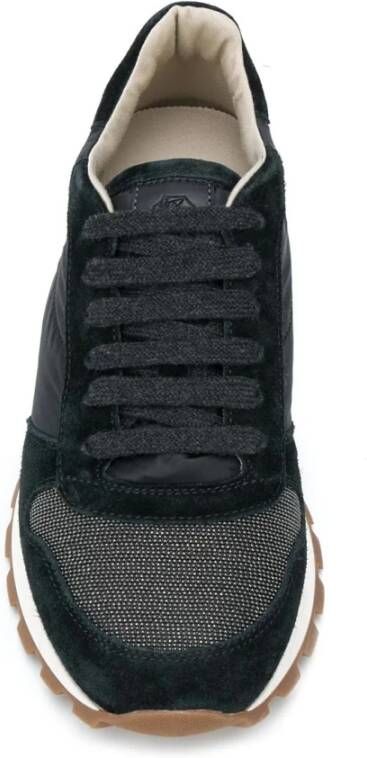 BRUNELLO CUCINELLI Zwarte Leren Sneakers Damesschoenen Black Dames