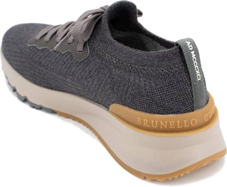 BRUNELLO CUCINELLI Sportieve Gebreide Schoenen voor Dynamische Mannen Gray Heren