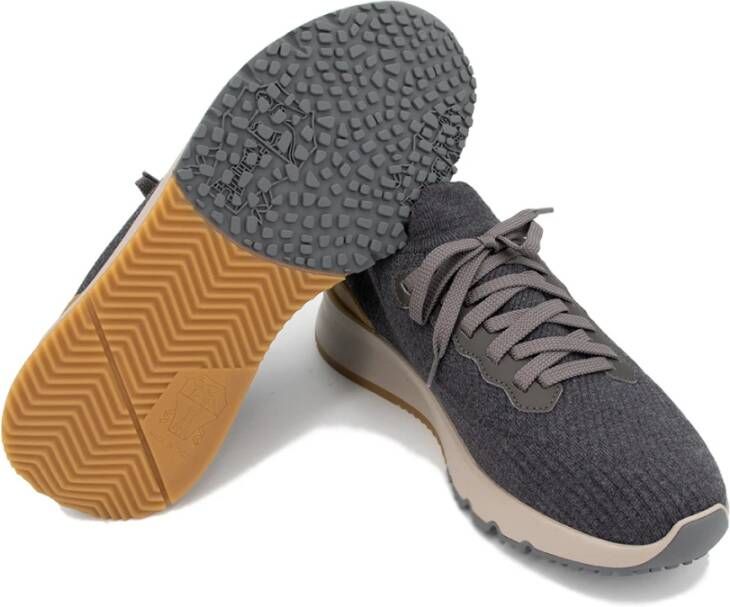 BRUNELLO CUCINELLI Sportieve Gebreide Schoenen voor Dynamische Mannen Gray Heren