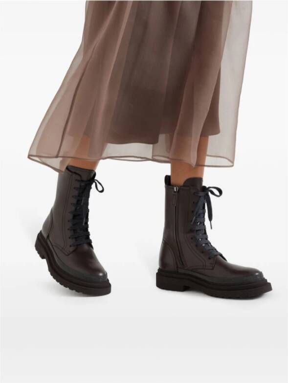 BRUNELLO CUCINELLI Stijlvolle Laarzen Brown Dames