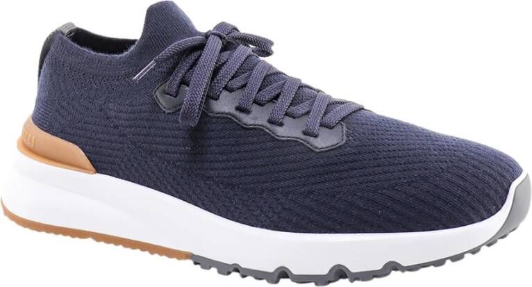 BRUNELLO CUCINELLI Stijlvolle Wol Sneakers voor Heren Blue Heren