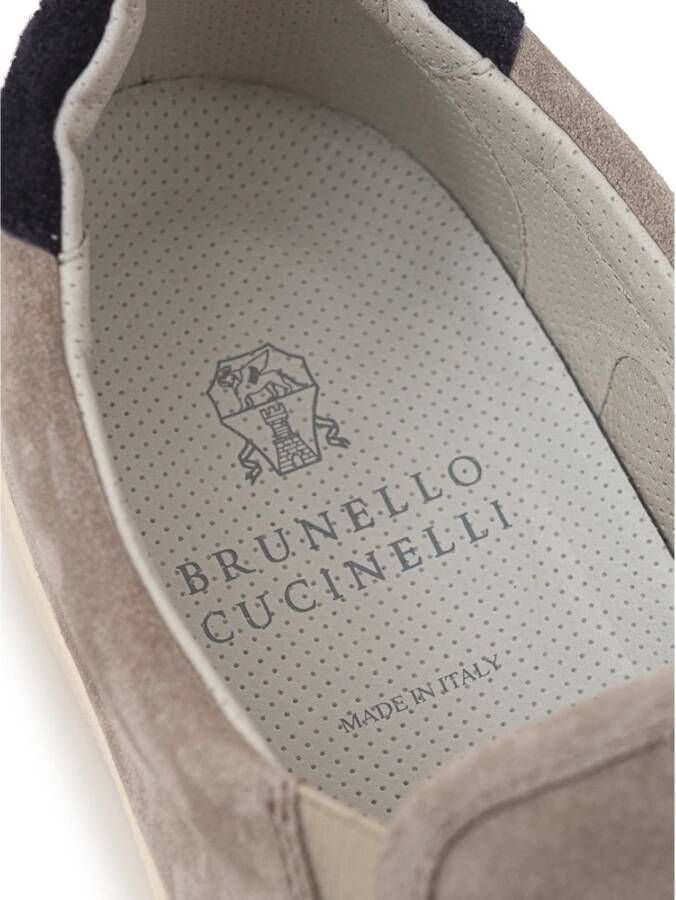 BRUNELLO CUCINELLI Suède Instappers in Tortora Gray Heren