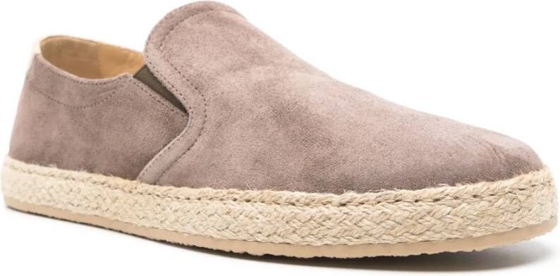 BRUNELLO CUCINELLI Suede Instappers Rubberen Zool Ontwerp Gray Heren