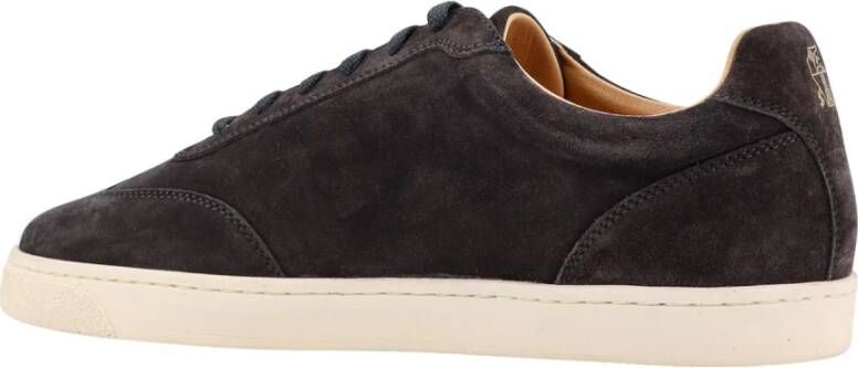 BRUNELLO CUCINELLI Suede Lace-up Sneakers met Logo Print Gray Heren