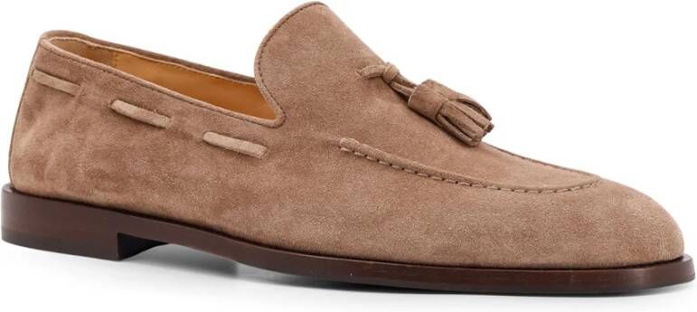 BRUNELLO CUCINELLI Suède Loafer met Kwastjes Beige Heren