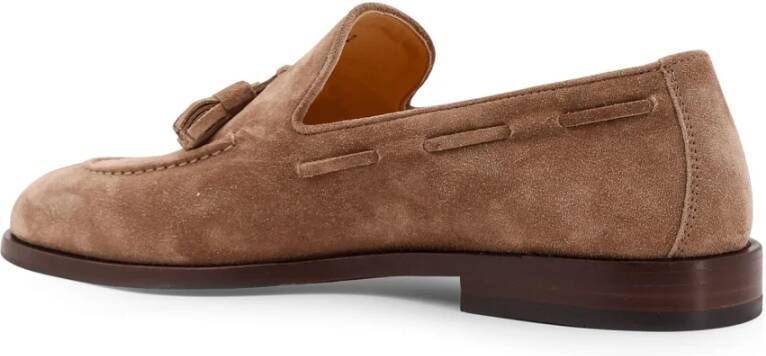 BRUNELLO CUCINELLI Suède Loafer met Kwastjes Beige Heren