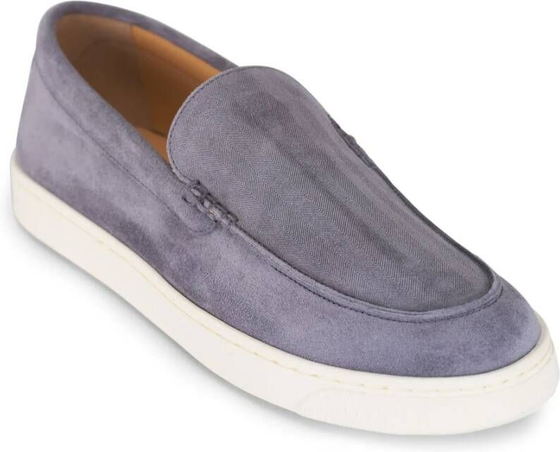 BRUNELLO CUCINELLI Suede Loafers Rubberen Zool Made in Italy Gray Heren