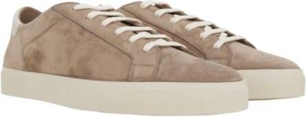 BRUNELLO CUCINELLI Suede Low-Top Sneakers met Logo Beige Heren