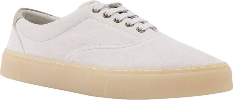 BRUNELLO CUCINELLI Suede Low-Top Sneakers met Logo Detail White Heren