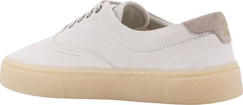 BRUNELLO CUCINELLI Suede Low-Top Sneakers met Logo Detail White Heren