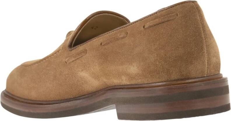 BRUNELLO CUCINELLI Suede Moccasins met Kwastjes Brown Heren