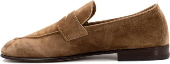 BRUNELLO CUCINELLI Zachte Suede Penny Loafers Brown Heren