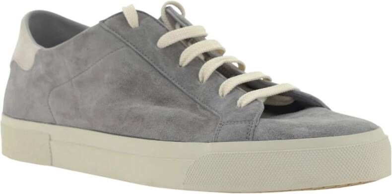 BRUNELLO CUCINELLI Suède Sneakers Veters Rubber Zool Gray Heren