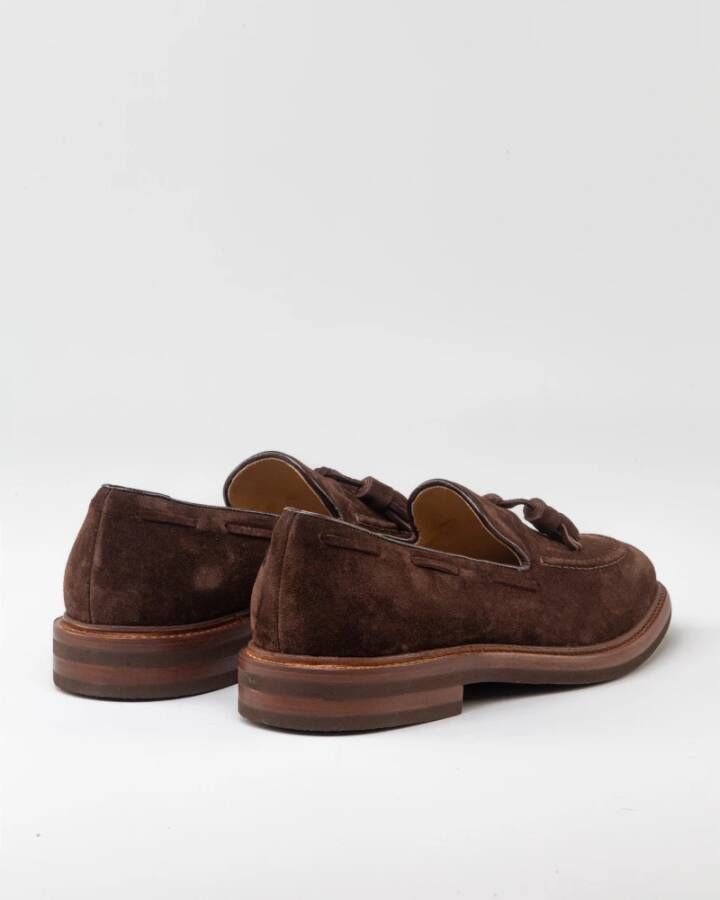 BRUNELLO CUCINELLI Suede Tassel Loafers Brown Heren