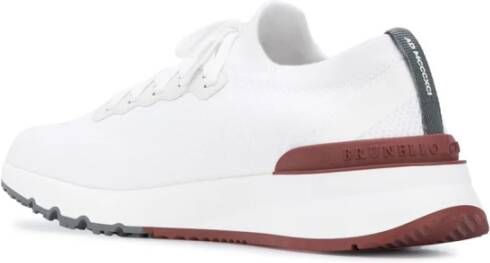 BRUNELLO CUCINELLI Witte Katoenen Low-Top Sneakers White Heren