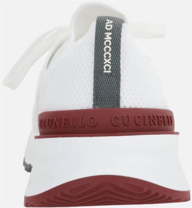 BRUNELLO CUCINELLI Witte Katoenen Low-Top Sneakers White Heren